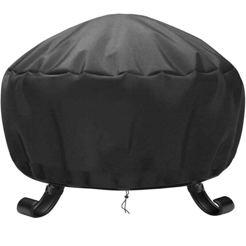 foto del prodotto copertura protettiva rotonda 85 x 40 cm, impermeabile, resistente ai raggi uv, copertura per braciere, copertura antistrappo per barbecue in