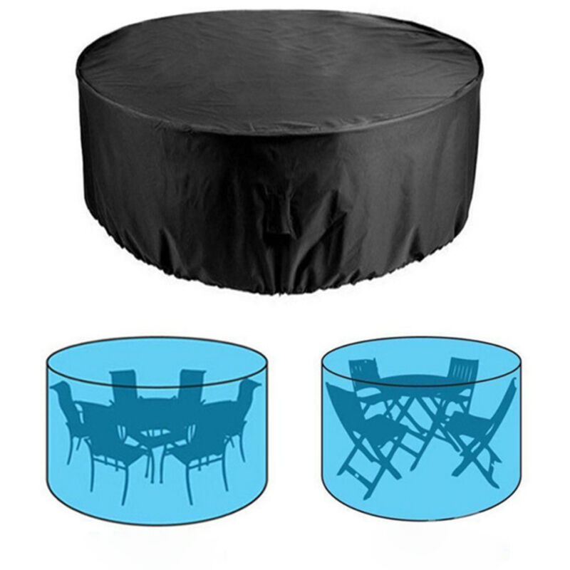 foto del prodotto copertura protettiva rotonda per esterni in tessuto oxford 210d, copertura impermeabile antipolvere per mobili da giardino 185x110cm