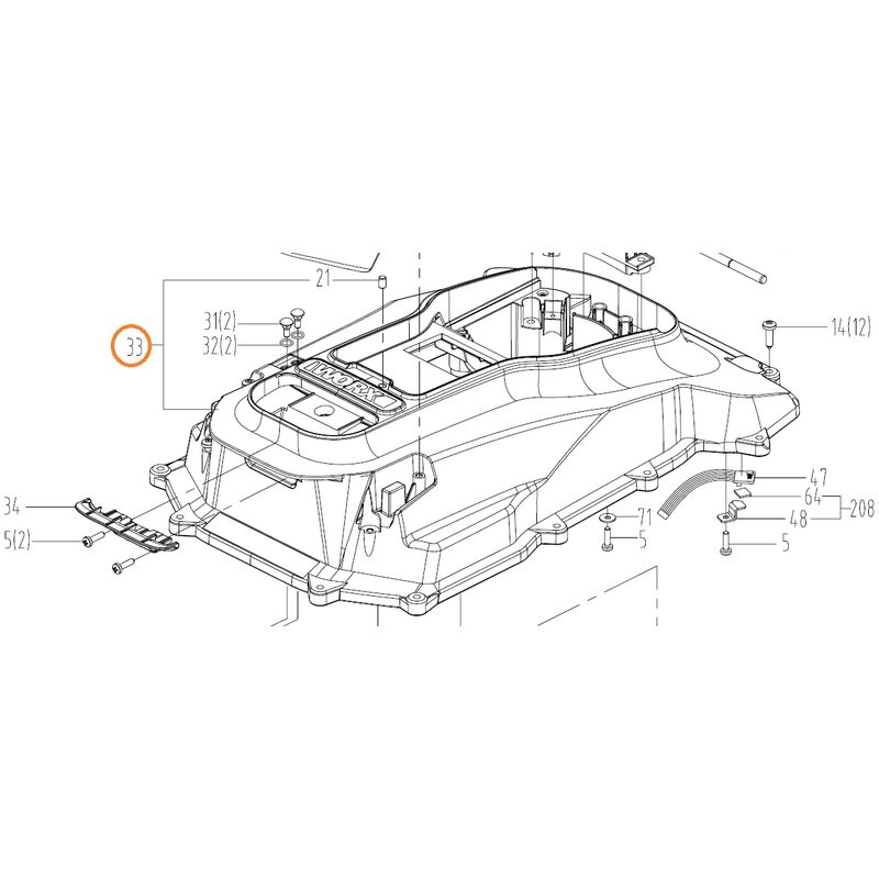 foto del prodotto copertura protezione superiore originale worx robot rasaerba wg794e