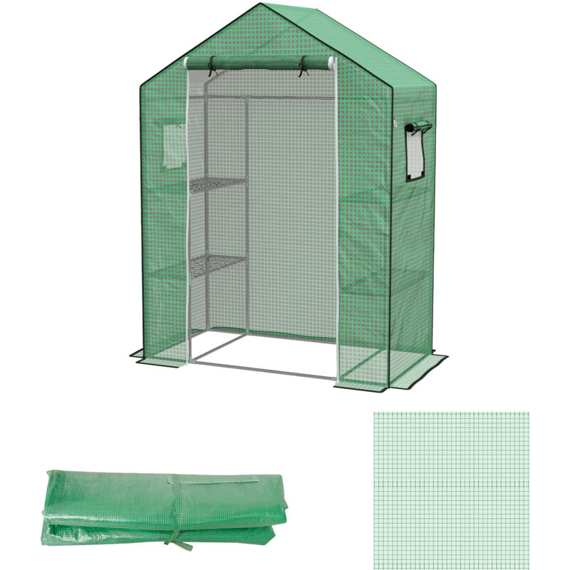 foto del prodotto copertura ricambio per serra con porta e finestre 140x73x190cm verde outsunny