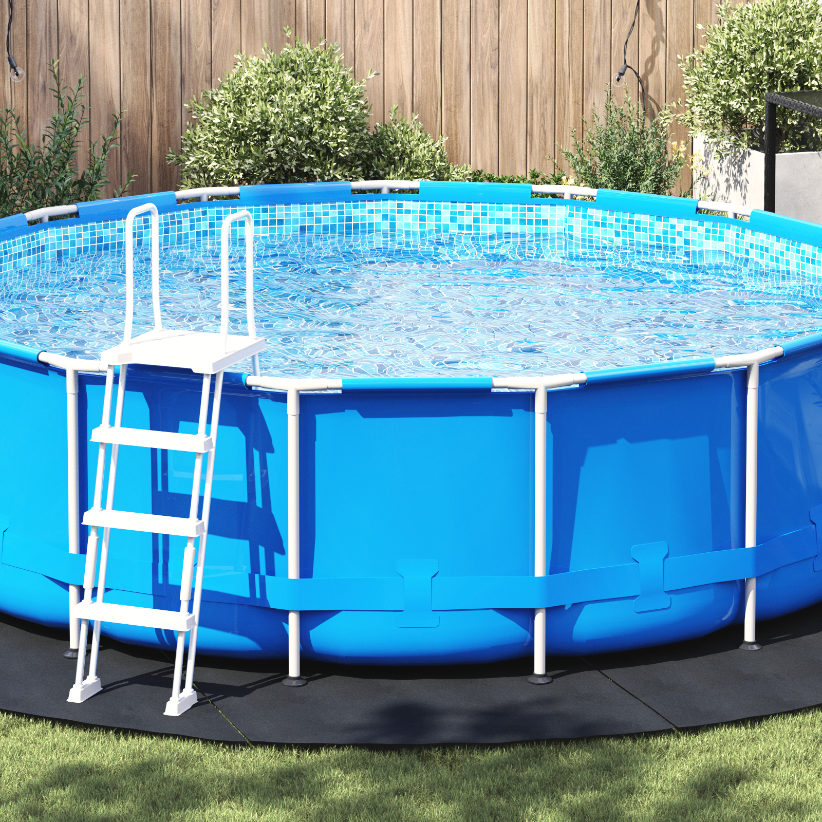 foto del prodotto copertura rotonda per piscina nera polietilene 458 cm