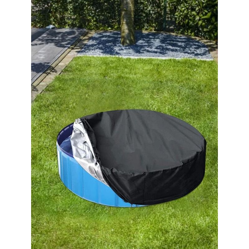 foto del prodotto copertura rotonda per piscina - telo protettivo per piscina custodia protettiva impermeabile e antipolvere copertura per vasca idromassaggio diametro: 82x30cm