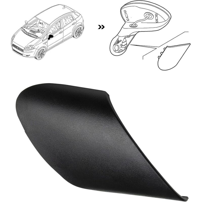 foto del prodotto copertura specchietto laterale sinistro applicabile per fiat grande punto evo 735596884 73553938