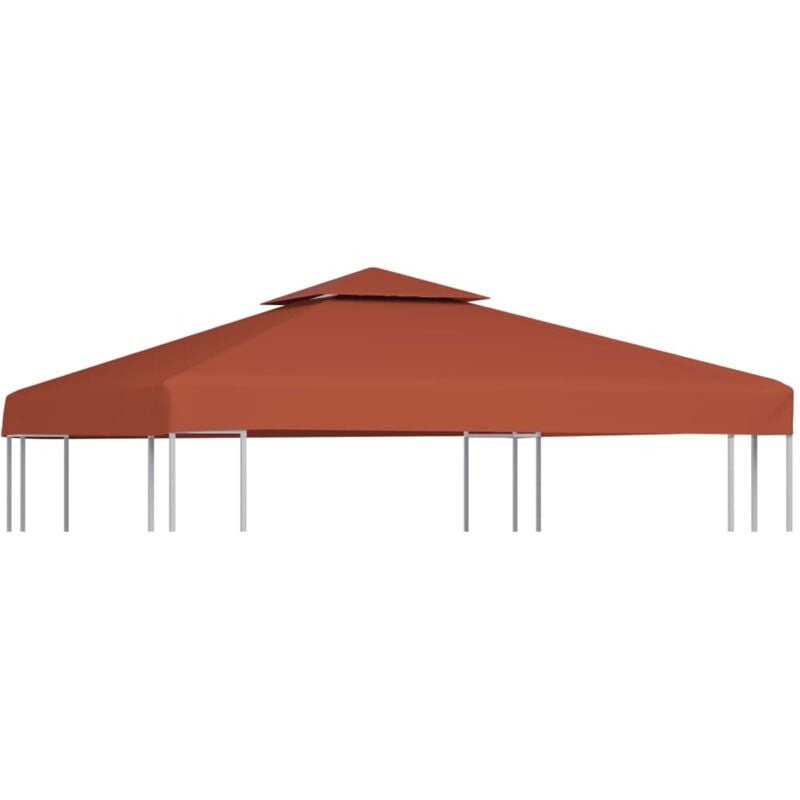foto del prodotto copertura superiore gazebo a 2 strati 310g m terracotta vari dimensioni dimensioni 3 x 3 m