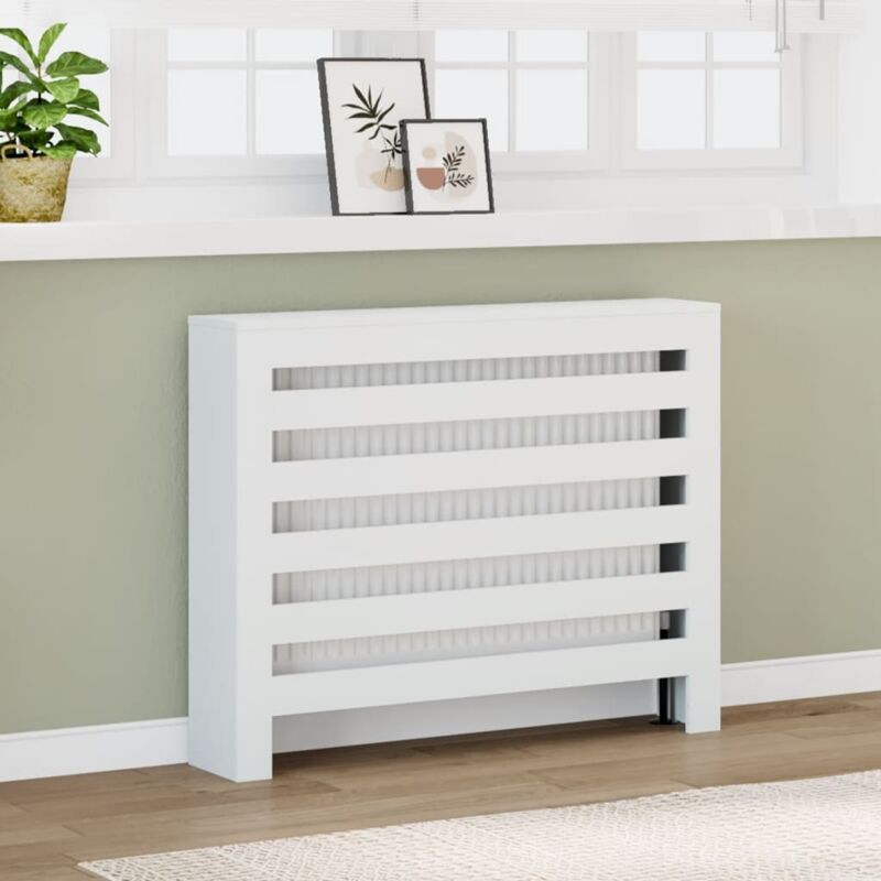 foto del prodotto copertura termosifone bianca 104x20x82 cm in legno multistrato vidaxl