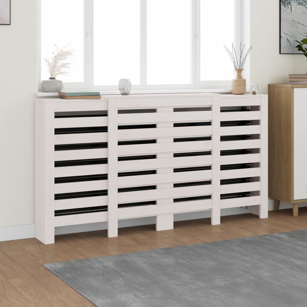 foto del prodotto copertura termosifone bianca 210x21x85 cm legno massello pino cod mxl 71096