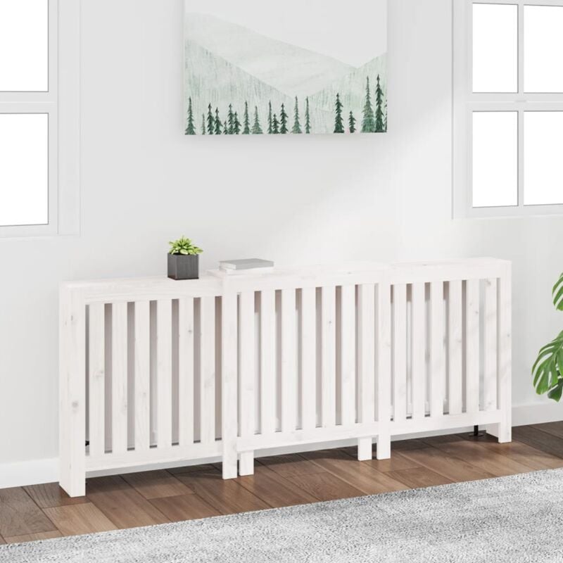 foto del prodotto copertura termosifone bianca 210x21x85 cm legno massello pino - vidaxl