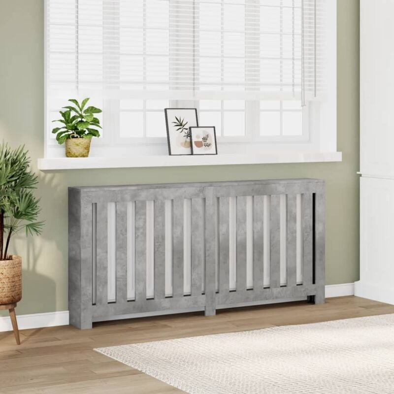 foto del prodotto copertura termosifone grigio cemento 175x20x82cm in multistrato vidaxl