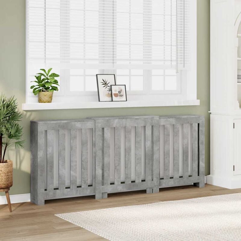 foto del prodotto copertura termosifone grigio cemento 205x21,5x83,5 multistrato vidaxl