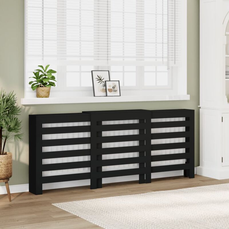 foto del prodotto copertura termosifone nera 205x21,5x83,5 cm legno multistrato vidaxl