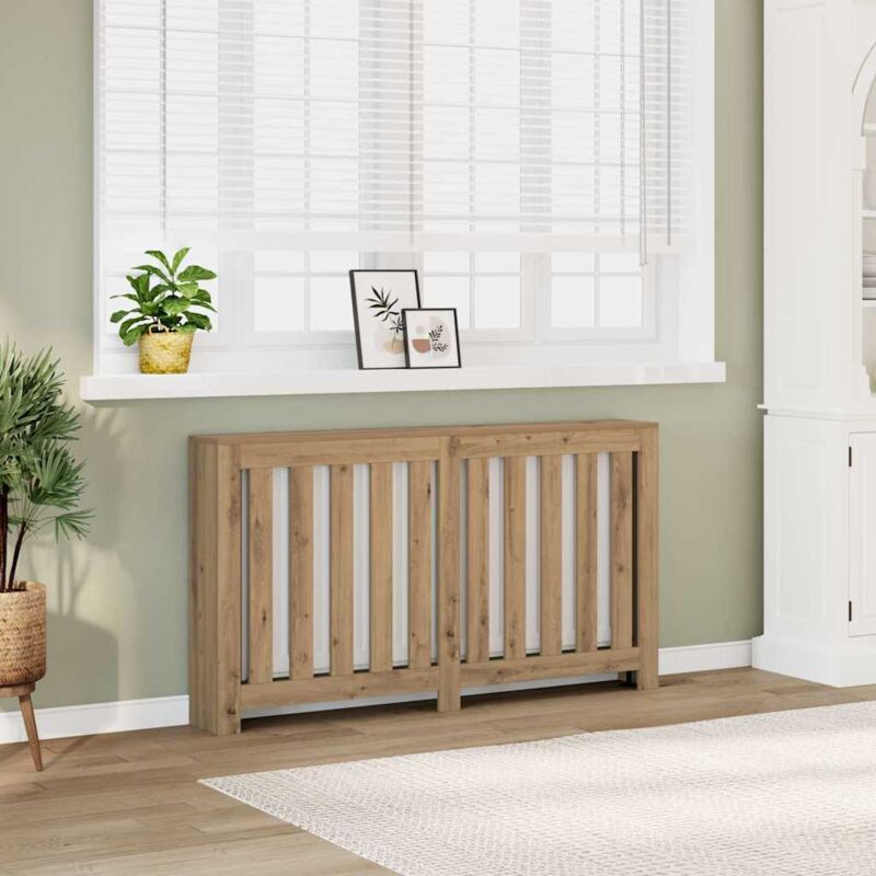 foto del prodotto copertura termosifone rovere artigianale 149x20x82cm in legno vidaxl