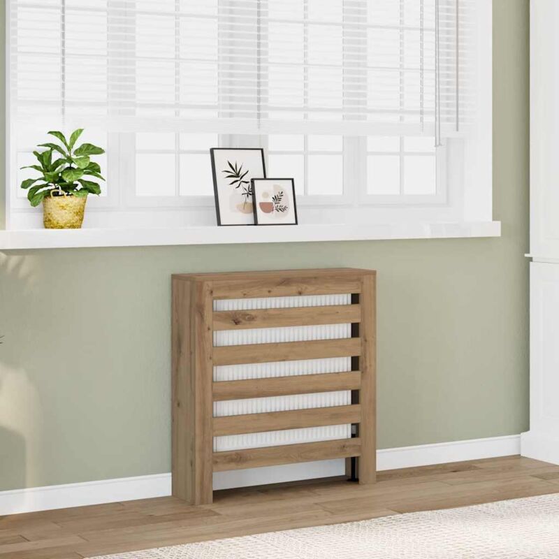 foto del prodotto copertura termosifone rovere artigianale 78x20x82cm in legno vidaxl