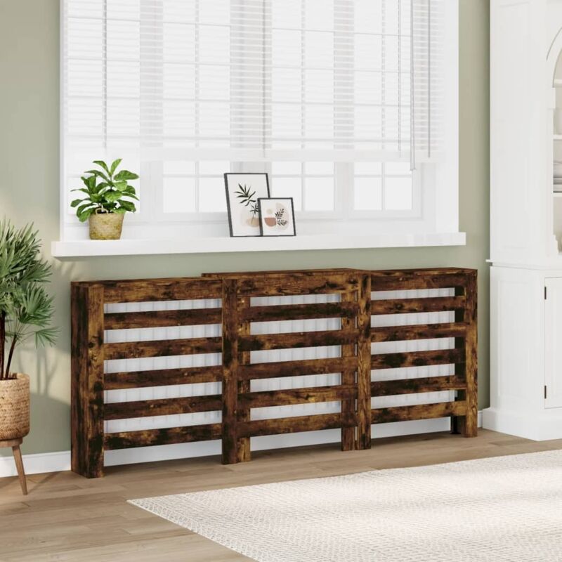 foto del prodotto copertura termosifone rovere fumo 205x21,5x83,5cm multistrato vidaxl