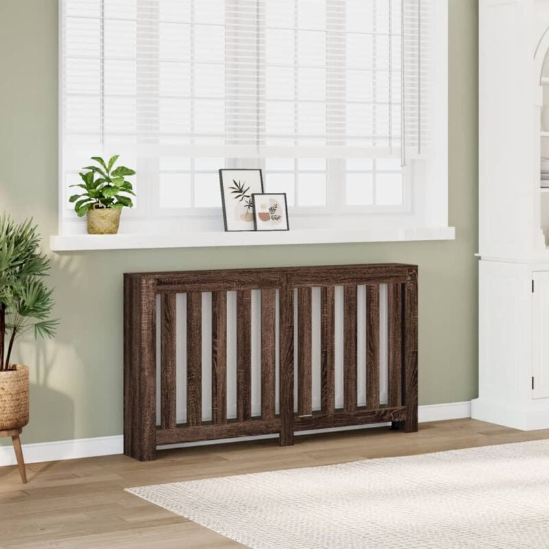 foto del prodotto copertura termosifone rovere marrone 149x20x82cm in multistrato vidaxl