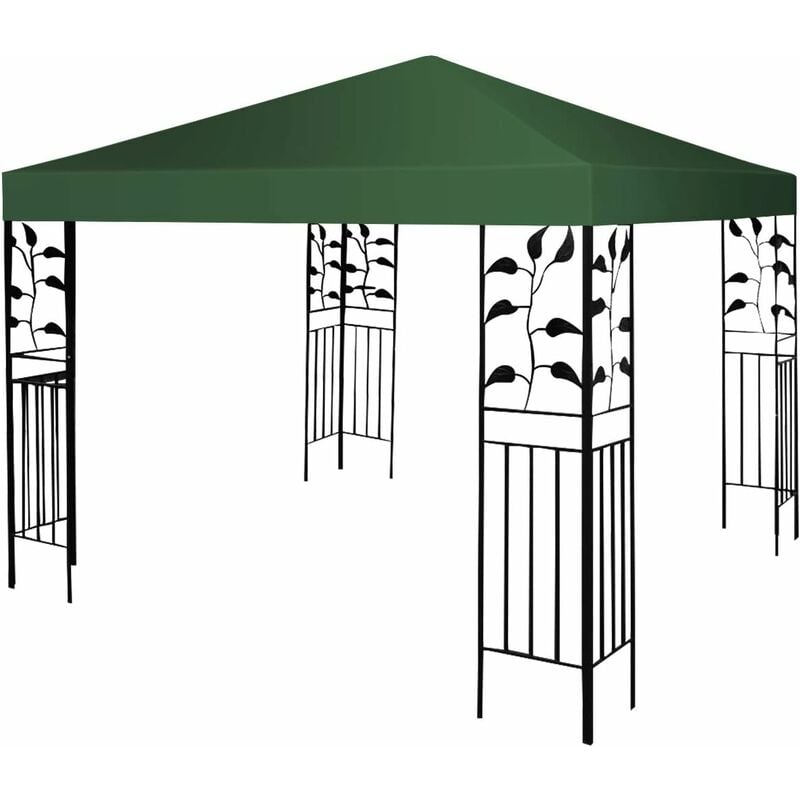 foto del prodotto copertura tettoia gazebo da esterno impermeabile tendone da giardino per campeggio 300x300cm verde goplus