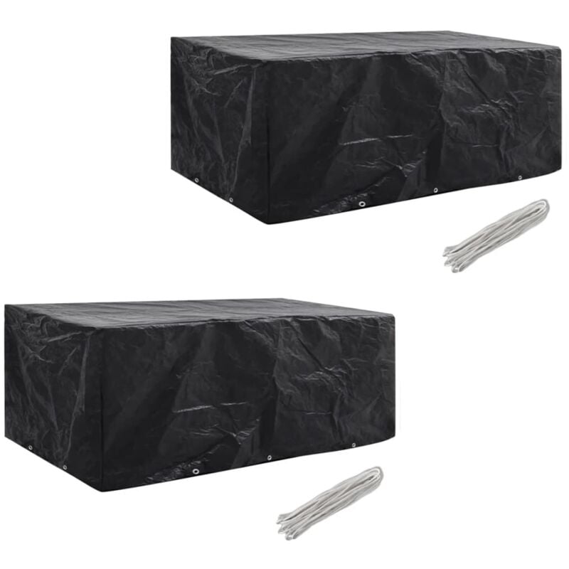 foto del prodotto coperture arredi giardino set 2 pz polyrattan con occhielli varie dimensioni dimensioni 229x113x73 cm