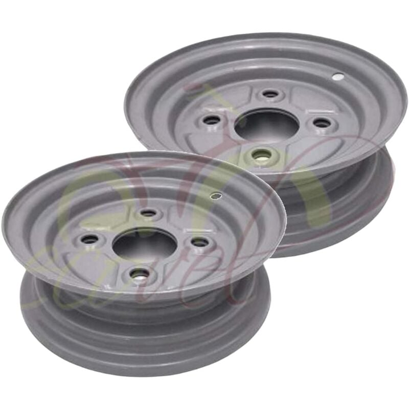 foto del prodotto coppia 2 cerchi 8 attacco f i a t 58x98 mm per ruote carrello rimorchio appendice con gomme da 4.00 4.80 8 ecovelo