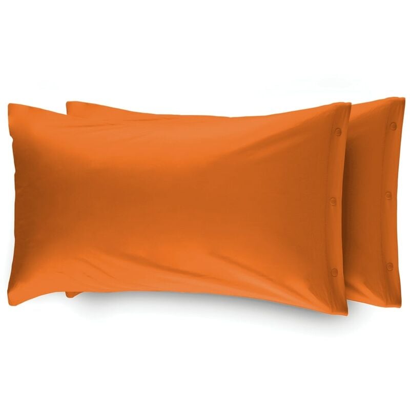 foto del prodotto coppia 2 federe cuscino letto 100 cotone tinta unita sfoderabile bottoni laterali, misurafederecoloreazzurro