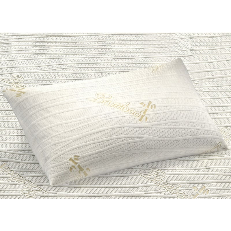 foto del prodotto coppia 2 federe cuscino letto sfoderabili elasticizzate anallergiche bamboo