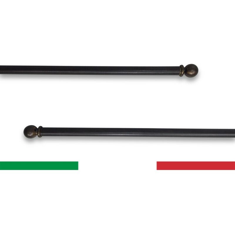foto del prodotto coppia astine tex ottone bronzato regolabili per tenda a vetro cm. 30 40