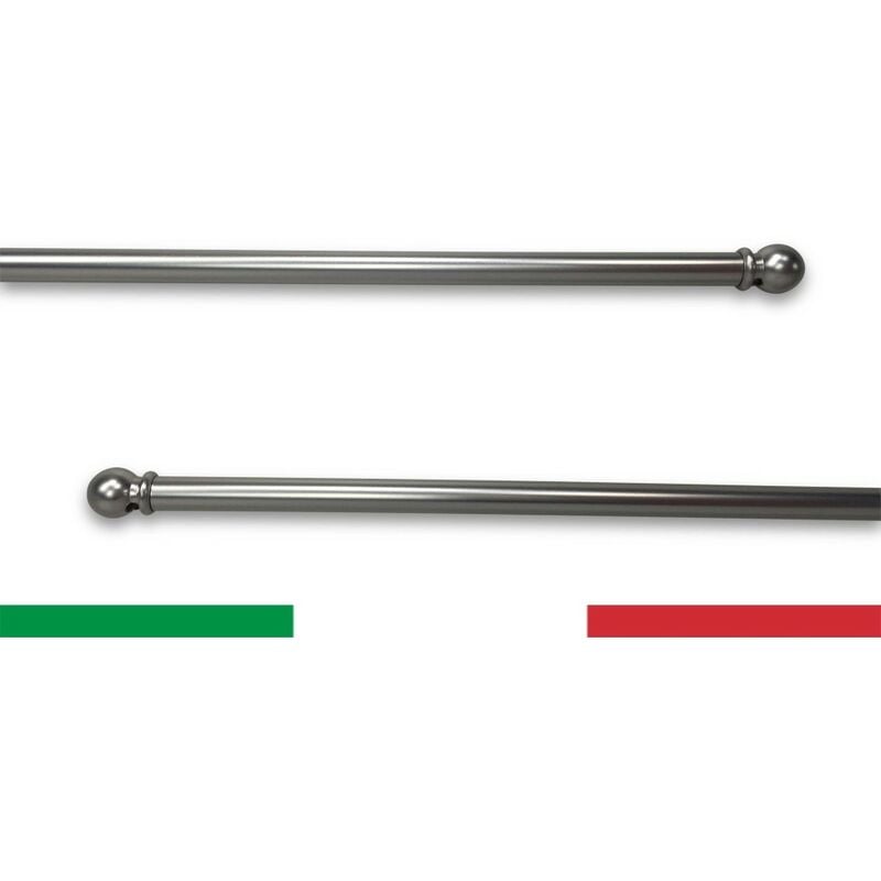 foto del prodotto coppia astine tex ottone nichelato argentate regolabili per tenda a vetro cm. 40 60