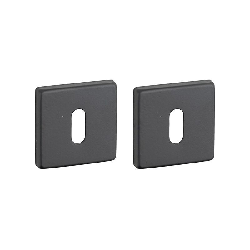 foto del prodotto coppia borchie, rosetta quadrata zibel 50x50 foro per chiave, nero satinato thirard