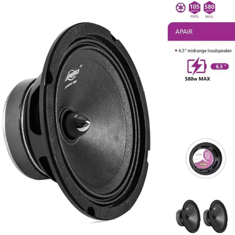immagine 0 del prodotto coppia casse auto altoparlante audio 16,5 cm 105w rms 580w max speaker ctc 1681