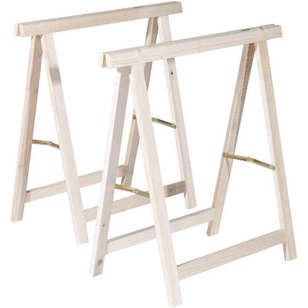 foto del prodotto coppia cavalletti pieghevole cavalletto in legno abete 75x75cm verdelook 622 0