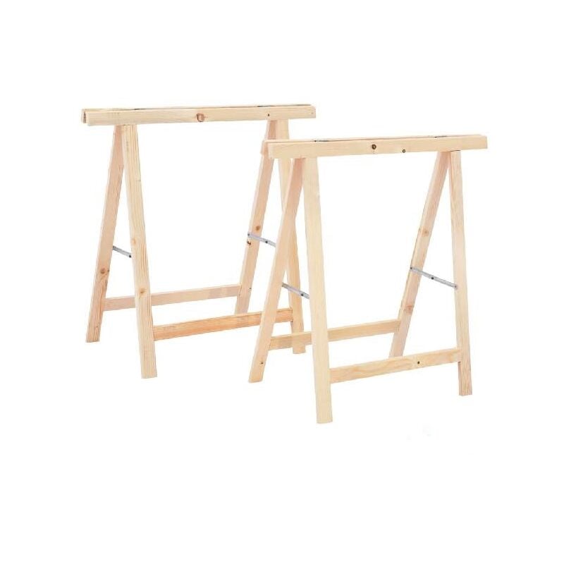 foto del prodotto coppia cavalletti pieghevole cavalletto in legno faggio 75x75cm