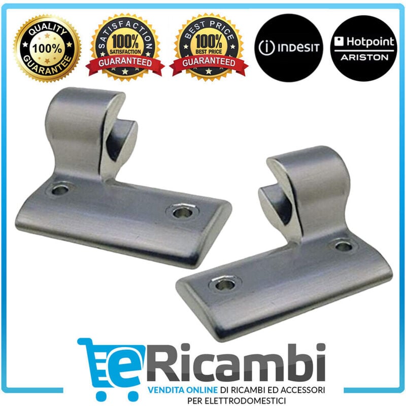 foto del prodotto coppia cerniere destra e sinistra per cucine piano cottura ariston indesit, lunghezza 50 mm interasse fori 34 mm, ricambio originale pf 750 as