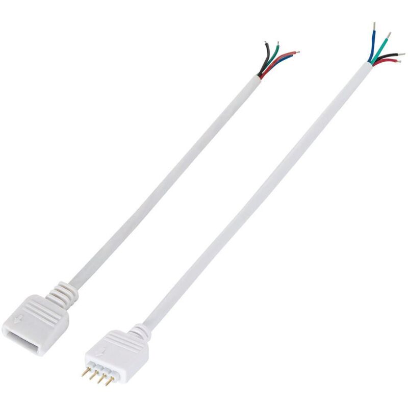 foto del prodotto coppia connettore femmina maschio controller striscia led 12v rgb bianco
