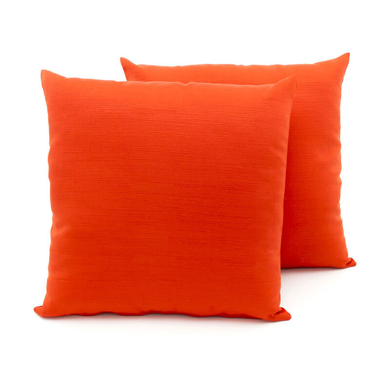 foto del prodotto coppia cuscini arredo imbottiti tessuto ottoman in tinta unita colore arancio 17, misura40x40colorearancio 17