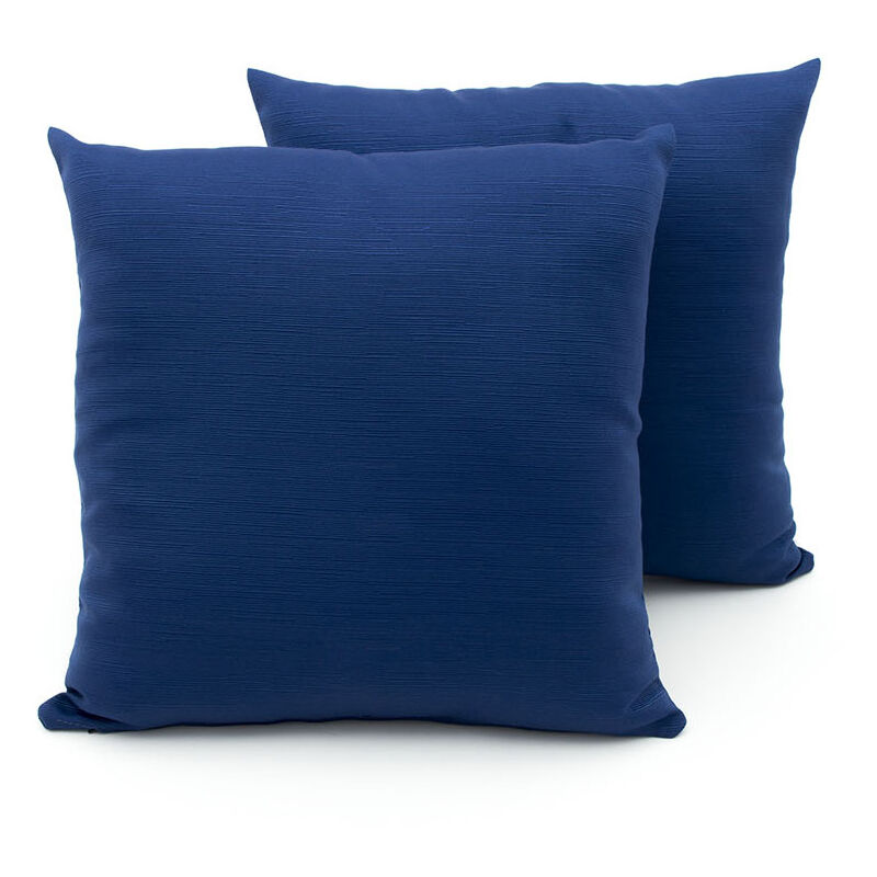 foto del prodotto coppia cuscini arredo imbottiti tessuto ottoman in tinta unita colore blu 61, misura40x40coloreblu 61
