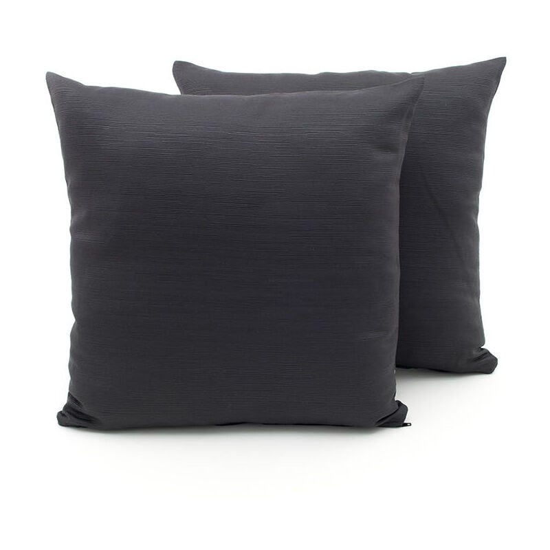 foto del prodotto coppia cuscini arredo imbottiti tessuto ottoman in tinta unita colore grigio 44, misura40x40coloregrigio 44