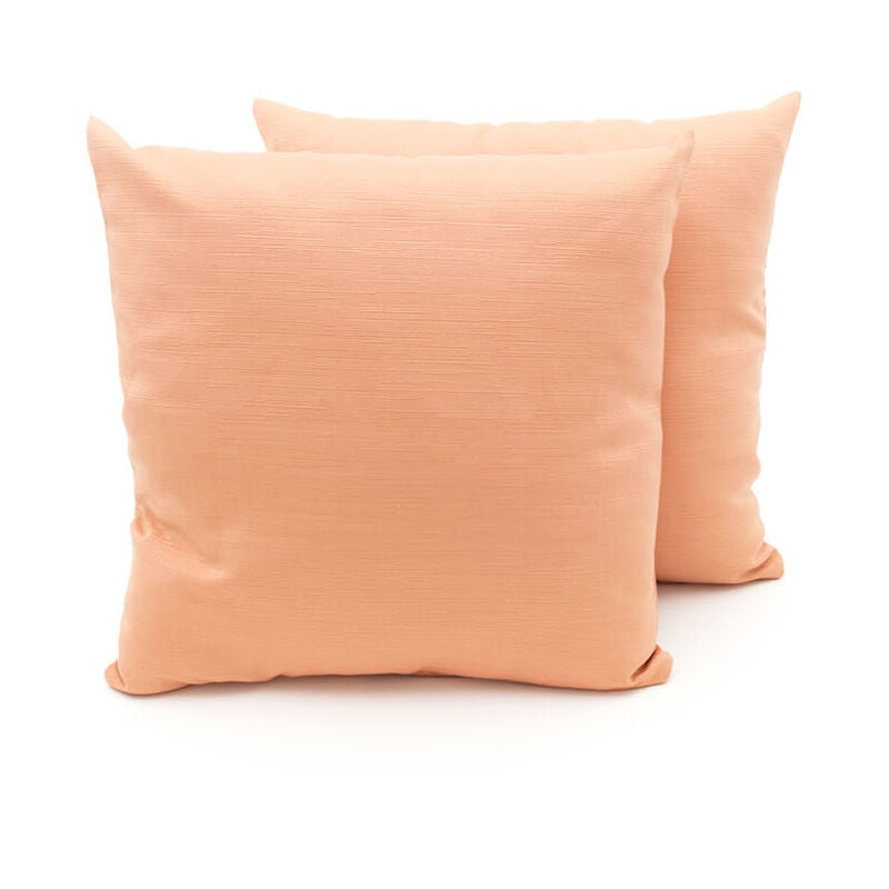 foto del prodotto coppia cuscini arredo imbottiti tessuto ottoman in tinta unita colore salmone 05, misura40x40coloresalmone 05