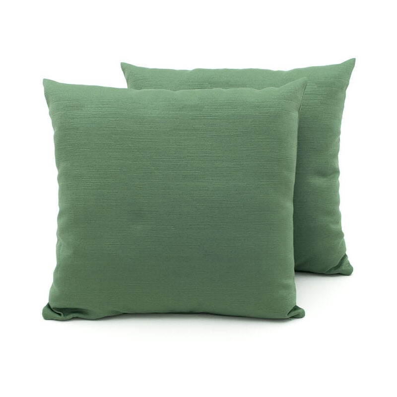 foto del prodotto coppia cuscini arredo imbottiti tessuto ottoman in tinta unita colore verde 07, misura50x50coloreverde 07