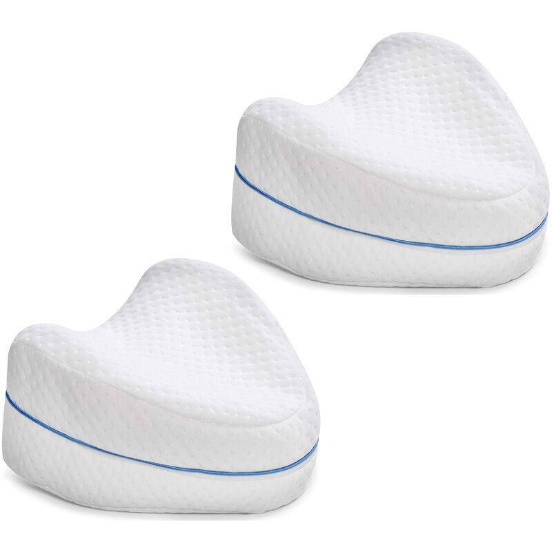 foto del prodotto coppia cuscino gambe memory foam supporto schiena ginocchio fodera
