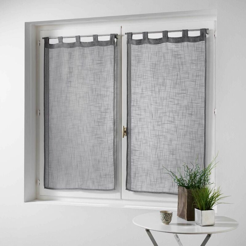 foto del prodotto coppia destra passanti effetto lino tisse haltona, poliestere, grigio, 160 x 60 cm douceur d int rieur