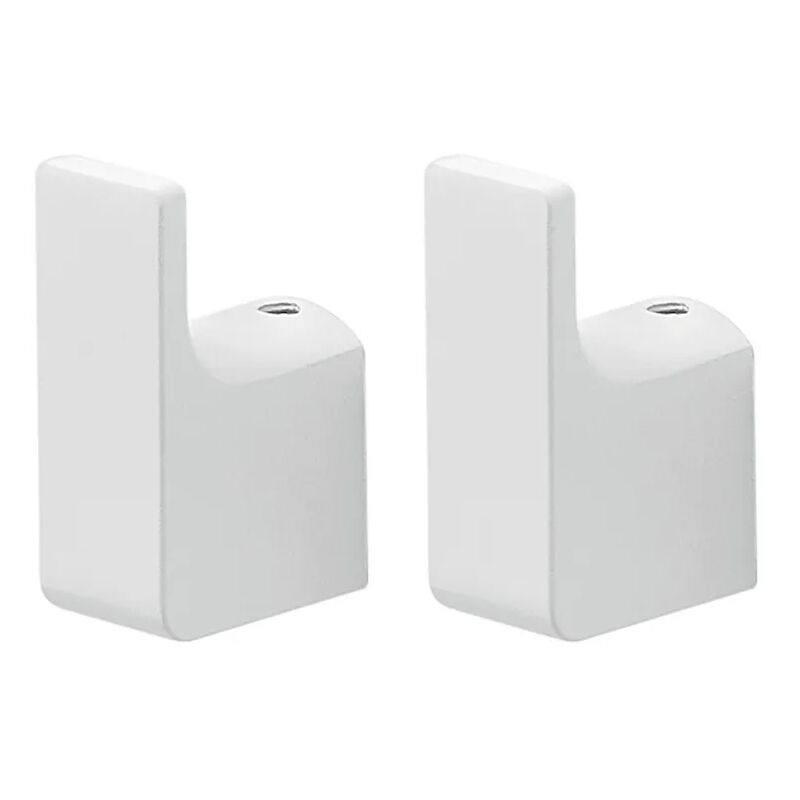 foto del prodotto coppia di appendini a muro bianco opaco gedy serie pirenei in acciaio inox