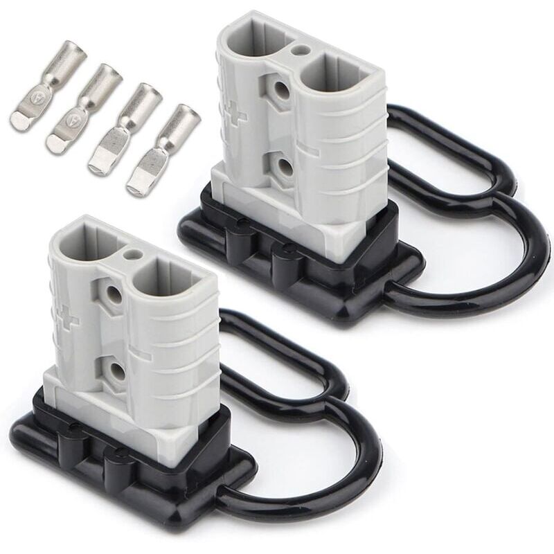 foto del prodotto coppia di connettori per batteria calibro 6 10 da 50 a, connettori anderson per batteria a sgancio rapido