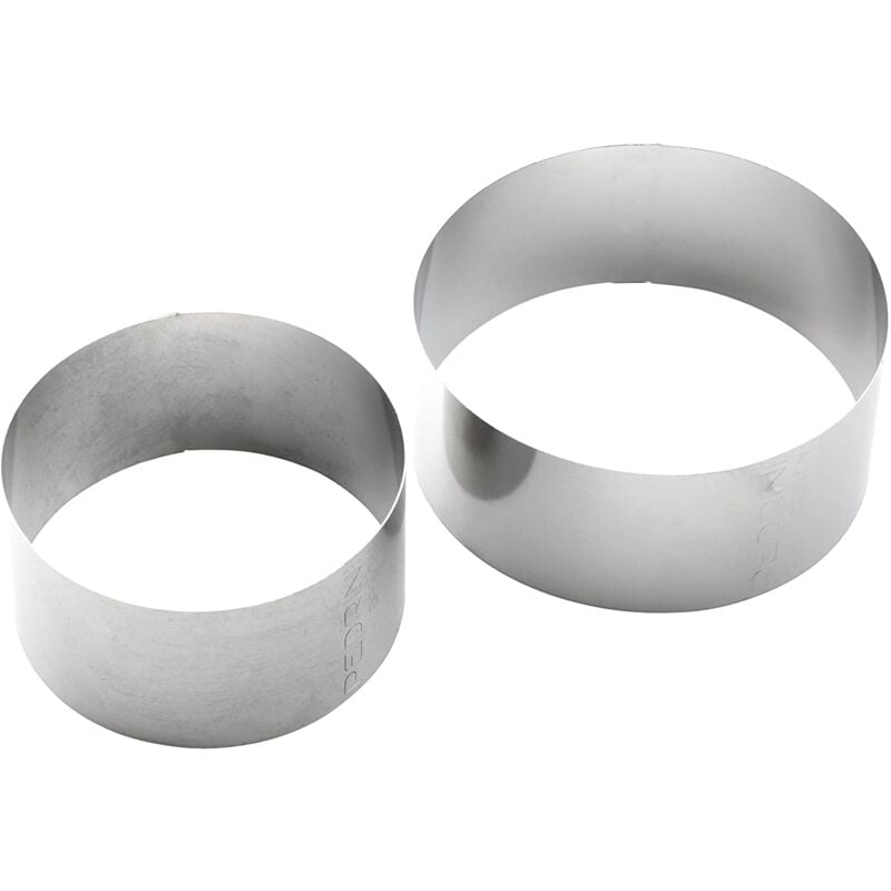 foto del prodotto coppia di coppapasta in acciaio inox da 8 e 9.5 cm pedrini