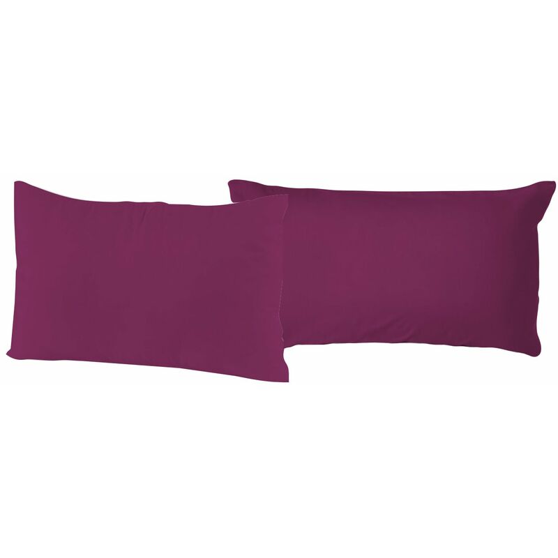 foto del prodotto coppia di federe 52x82 cm in cotone tinta unita fucsia