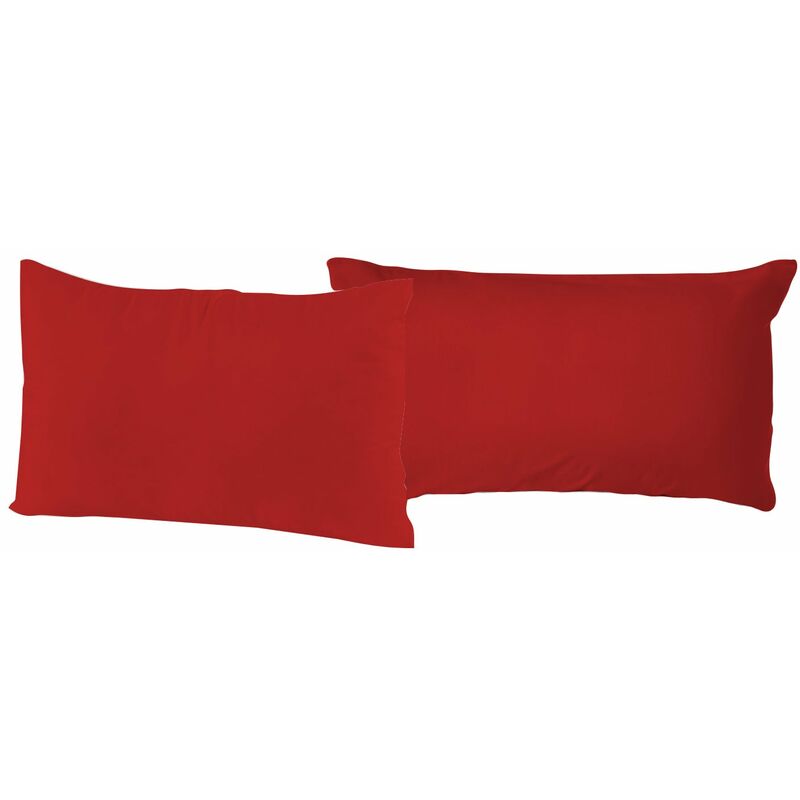 foto del prodotto coppia di federe 52x82 cm in cotone tinta unita rosso
