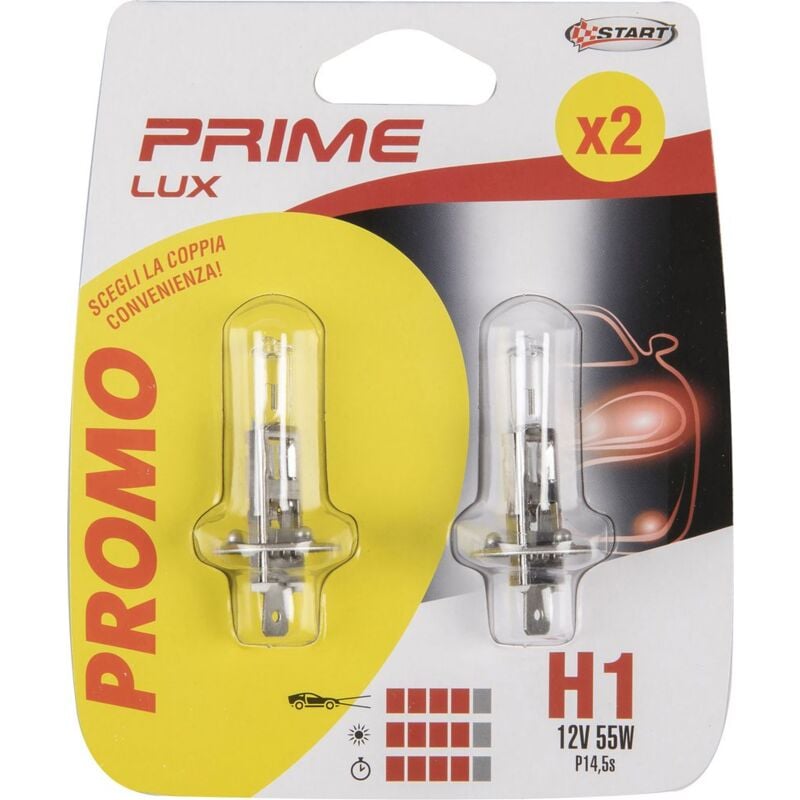 foto del prodotto coppia di lampadine alogena h1 12v 55w p14,5s per luci auto