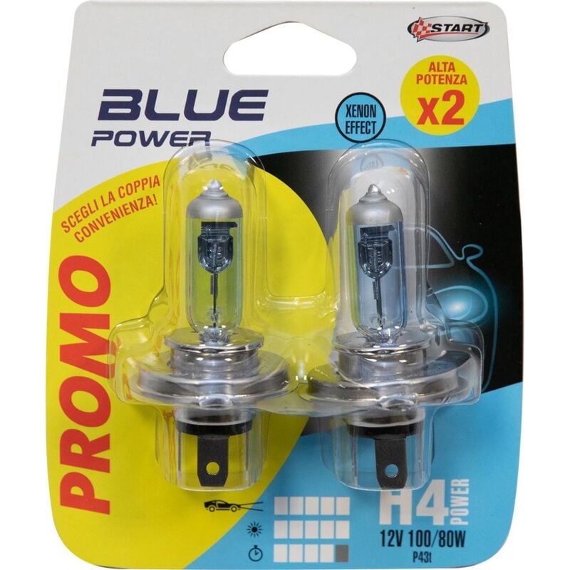 foto del prodotto coppia di lampadine auto alogene h4 12v 100 80w p43t