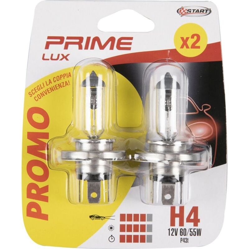 foto del prodotto coppia di lampadine auto alogene h4 12v 60 55w p43t