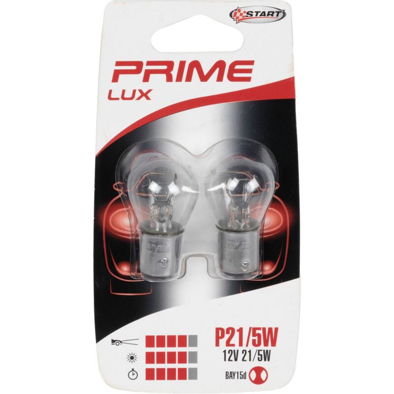 foto del prodotto coppia di lampadine biluce per luci auto 12v p21 5w bay15d