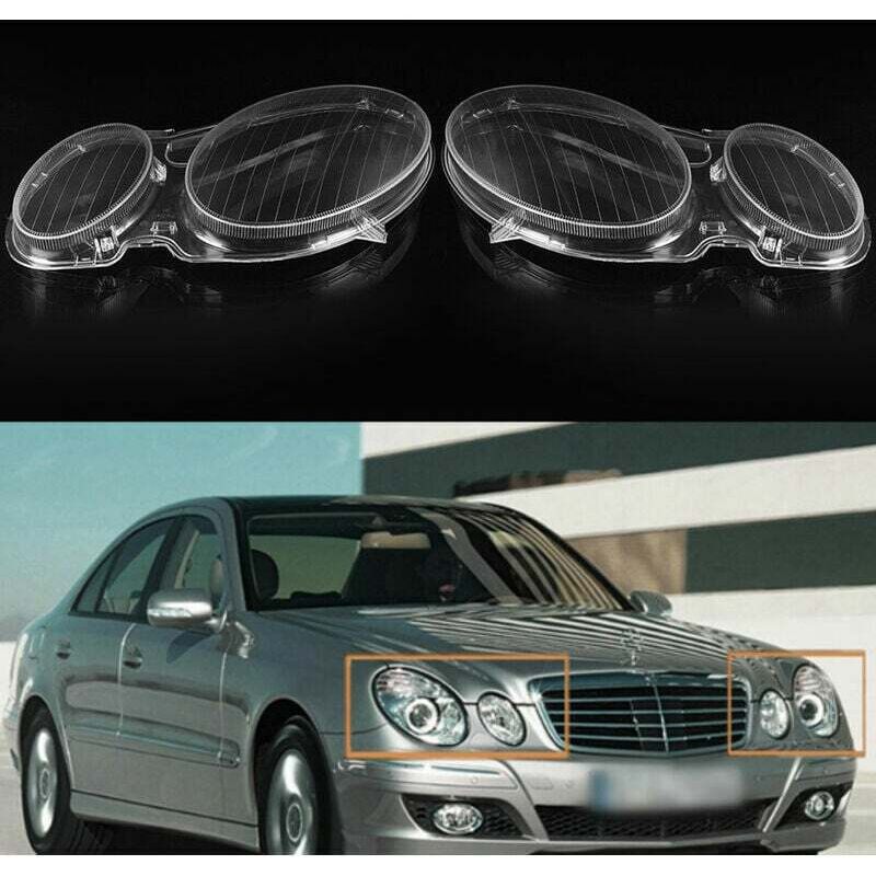 foto del prodotto coppia di lenti per fari anteriori, copertura fari anteriori per mercedes classe e w211 e320 e350 06 08
