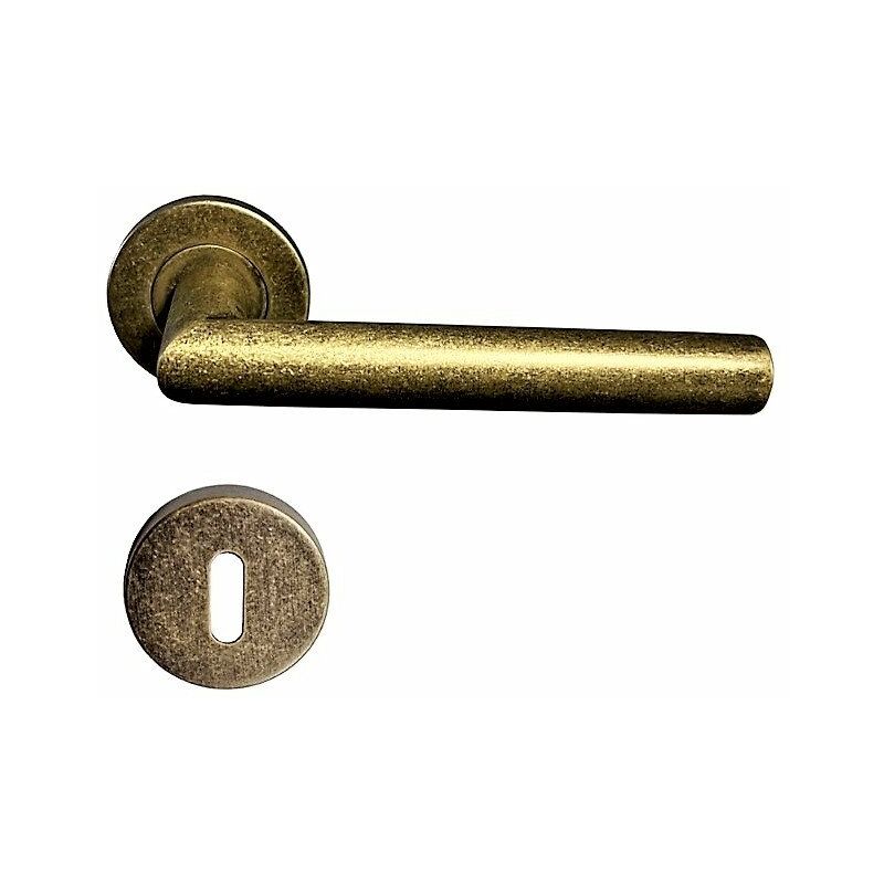 foto del prodotto coppia di manici a rosa in acciaio inossidabile antik gold 1 coppia di rose con foro per la chiave