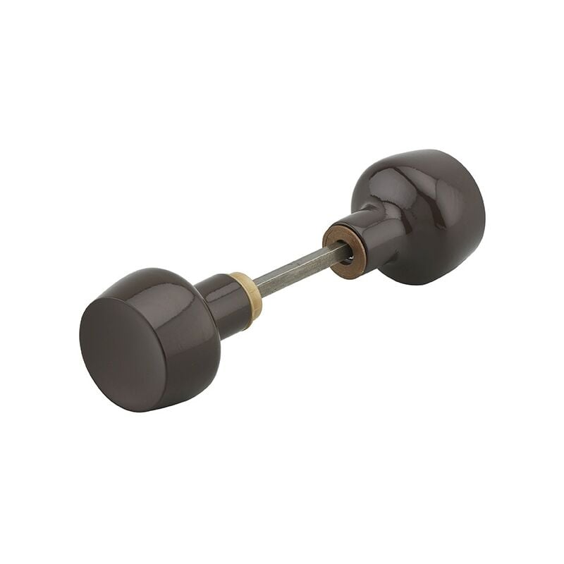 foto del prodotto coppia di pomelli horga per porta, quadro 6mm, 1 lato, marrone - thirard